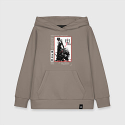 Толстовка детская хлопковая Танджиро взрослый - Клинок демонов, цвет: утренний латте