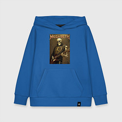 Толстовка детская хлопковая Megadeth - skeleton - heavy metal, цвет: синий