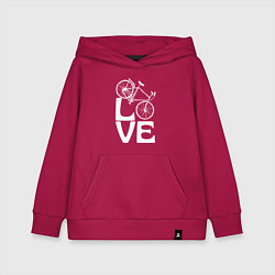 Толстовка детская хлопковая Любовь велосипедиста, цвет: маджента