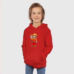 Толстовка детская хлопковая Марио-строитель, цвет: красный — фото 2