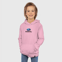Толстовка детская хлопковая Subaru sport auto, цвет: светло-розовый — фото 2