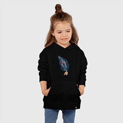 Толстовка детская хлопковая Девушка космос в волосах, цвет: черный — фото 2