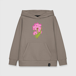 Толстовка детская хлопковая Букет летних цветов лотос, цвет: утренний латте