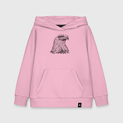Толстовка детская хлопковая Орёл в профиль, цвет: светло-розовый
