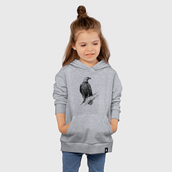 Толстовка детская хлопковая Орёл на ветке, цвет: меланж — фото 2