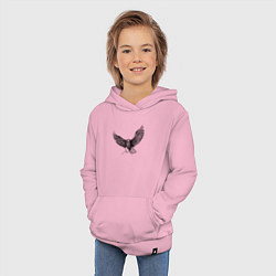 Толстовка детская хлопковая Орёл машет крыльями, цвет: светло-розовый — фото 2