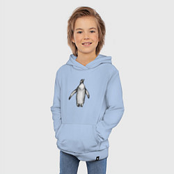 Толстовка детская хлопковая Пингвин штрихами, цвет: мягкое небо — фото 2