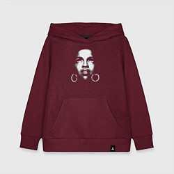 Толстовка детская хлопковая Lauryn Hill, цвет: меланж-бордовый