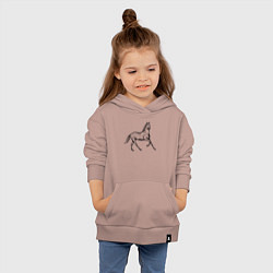 Толстовка детская хлопковая Лошадь скачет в профиль, цвет: пыльно-розовый — фото 2