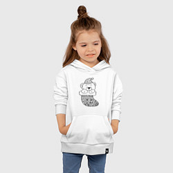 Толстовка детская хлопковая Игрушечный мишка спит в сапожке для подарков - рас, цвет: белый — фото 2