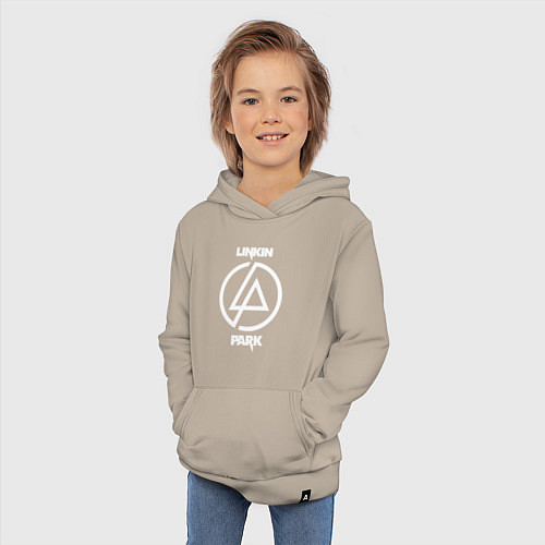 Детская толстовка-худи Linkin Park logo / Миндальный – фото 3