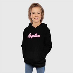 Толстовка детская хлопковая Ангелина в стиле Барби - объемный шрифт, цвет: черный — фото 2