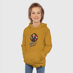 Толстовка детская хлопковая Fallout - vault girl, цвет: горчичный — фото 2