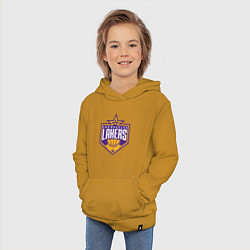 Толстовка детская хлопковая Los Angelas Lakers star, цвет: горчичный — фото 2