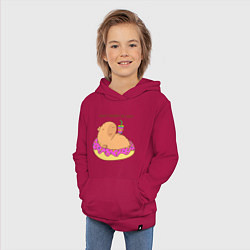 Толстовка детская хлопковая Капибара dont worry be capy, цвет: маджента — фото 2