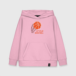 Толстовка детская хлопковая Давай поиграем в баскетбол, цвет: светло-розовый