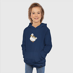 Толстовка детская хлопковая Утка с другом котёнком, цвет: тёмно-синий — фото 2