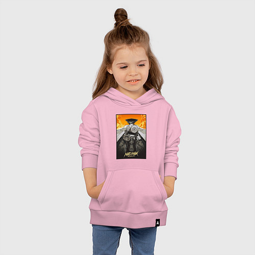 Детская толстовка-худи Безумный Макс - мотор / Светло-розовый – фото 4