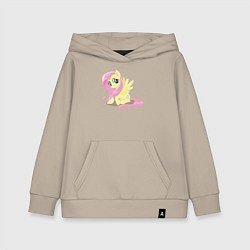 Толстовка детская хлопковая Флаттершай из My Little Pony в кино, цвет: миндальный