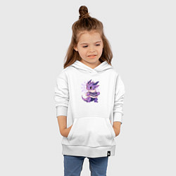 Толстовка детская хлопковая Фиолетовый дракон в свитере, цвет: белый — фото 2