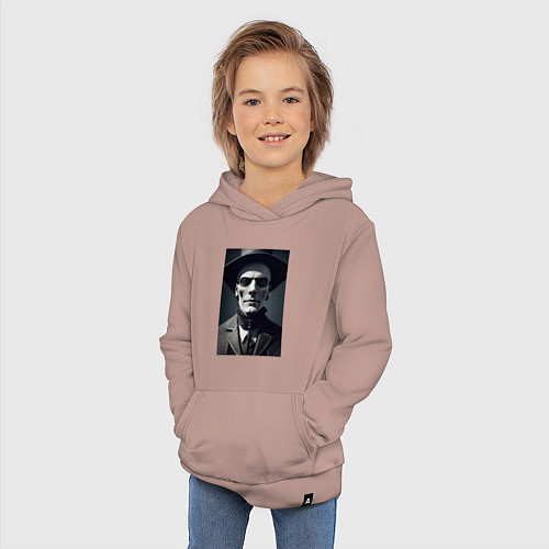 Детская толстовка-худи Mr death / Пыльно-розовый – фото 3
