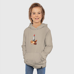 Толстовка детская хлопковая Взлет космической ракеты, цвет: миндальный — фото 2