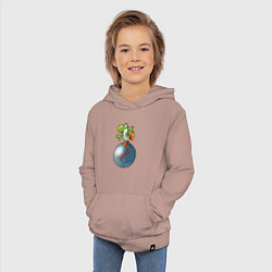 Толстовка детская хлопковая Дракон на шаре 2024, цвет: пыльно-розовый — фото 2