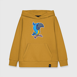 Толстовка детская хлопковая Попугайчик, цвет: горчичный