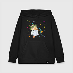 Толстовка детская хлопковая Рождественский ангел, цвет: черный