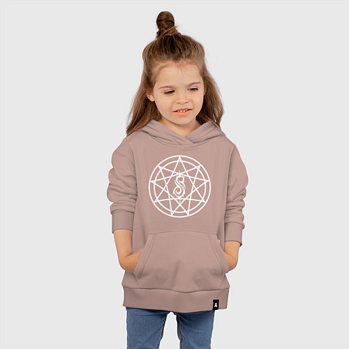 Детская толстовка-худи Slipknot логотип слипкнот / Пыльно-розовый – фото 4