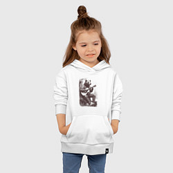 Толстовка детская хлопковая Медведь в лесу играет на акустической гитаре, цвет: белый — фото 2
