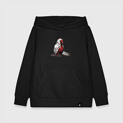 Толстовка детская хлопковая Красный попугай, цвет: черный