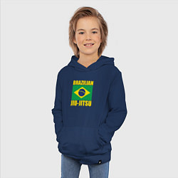 Толстовка детская хлопковая Brazilian jiu-jitsu, цвет: тёмно-синий — фото 2
