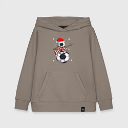 Толстовка детская хлопковая Soccer snowman, цвет: утренний латте