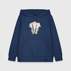 Толстовка детская хлопковая Слон в геометрическом стиле, цвет: тёмно-синий