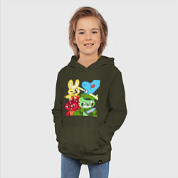 Толстовка детская хлопковая Four happy tree friends, цвет: хаки — фото 2