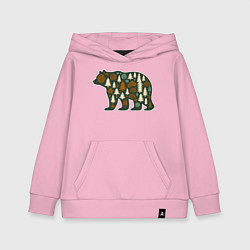 Детская толстовка-худи Медведь и тайга