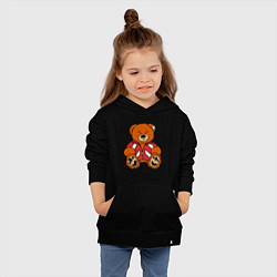 Толстовка детская хлопковая Медведь Марат в спортивном костюме, цвет: черный — фото 2
