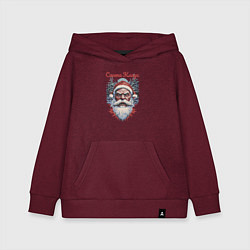 Толстовка детская хлопковая Безумный Санта, цвет: меланж-бордовый