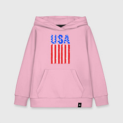 Толстовка детская хлопковая America flag, цвет: светло-розовый