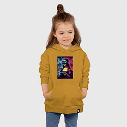 Толстовка детская хлопковая Mona Lisa is an avid gamer - fantasy, цвет: горчичный — фото 2