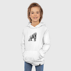 Толстовка детская хлопковая Горилла в профиль, цвет: белый — фото 2