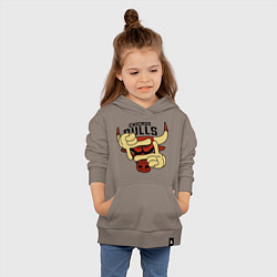 Толстовка детская хлопковая Bulls logo with hands, цвет: утренний латте — фото 2