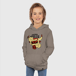 Толстовка детская хлопковая Bulls logo with hands, цвет: утренний латте — фото 2