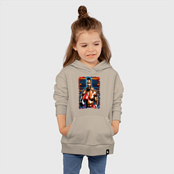 Толстовка детская хлопковая Майк Тайсон на ринге, цвет: миндальный — фото 2