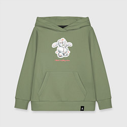Толстовка детская хлопковая Мне кажется, я влюбился, цвет: авокадо