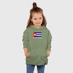 Толстовка детская хлопковая Free Cuba, цвет: авокадо — фото 2