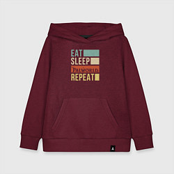 Толстовка детская хлопковая Eat sleep Palworld rpeat, цвет: меланж-бордовый