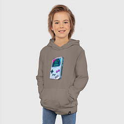 Толстовка детская хлопковая Гейм бой - тетрис, цвет: утренний латте — фото 2