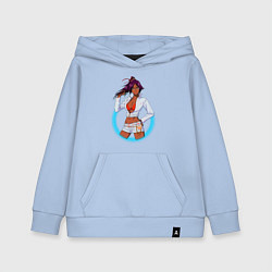 Толстовка детская хлопковая Йоруичи Шихоин из аниме и манги Блич, цвет: мягкое небо